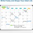 Dry Erase Board Calendar for Wall, 24" x 18" Magnetic Whiteboard Calendar, Monthly Calendar Whiteboard for Wall, Double-Sided Hanging Aluminum Frame White Board for Home, School, Office