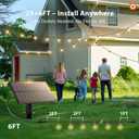 addlon 25FT Solar Powered Outdoor String Lights Waterproof with Remote, G40 Solar Powered String Lights with 13 LED Shatterproof Bulbs, 3 Light Modes, Dimmable Solar Lights for Outside Bistro Cafe