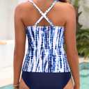 Yonique Tankini Swimsuits for Women Tummy Control Bathing Suits Two Piece Tankini Tops with Bikini Bottoms Twist Swimwear (M)