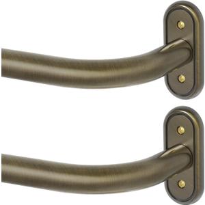 2 Pack Curtain Rods 36-88 Inch, Antique Bronze Wrap Around Blackout Curtain Rods for Windows, 1 Inch Adjustable Heavy Duty Room Darkening Window Treatment Rod for Bedroom, Sliding Door