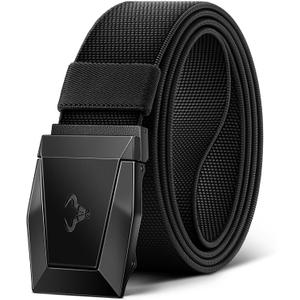 BULLIANT Men Tractical Belt,Stretch Western Rigger Web Belt For Cowboy Military Heavy Duty Hiking Hunting 1.5"-Cut For Fit