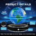 Flagest Magnetic Levitating Floating Globe with LED Lights, 16 Colors Rotating Globe Lamp with Clock Base for Home Office Desk Decor, Cool Tech Gadgets for Men Husband Boys and Girls