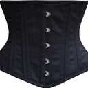 Women's Underbust Waist Training Steel Boned Corsets Heavy Duty Womens Corsets (Small, Cotton Black)