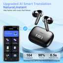 AI Translation Earbuds Real Time Voice Translator Device with Audio & Video Calls, 164 Languages, Bluetooth 5.4 Translator Earbuds with APP, Instant Language Translator for Travel Business Translation