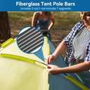 Tent Replacement Pole, 3.96m Camping Tent Poles Replacement for 3-4 People Fiberglass Bars Outdoor Support Rods Awning Frames Kit for Hiking Outdoor Activity