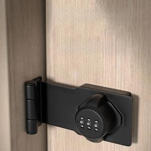 Household Cabinet Locks, Cabinet Password Hasp Locks with Combination, Door Security Slide Latch for Small Barn Doors, Bathroom