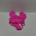 Women's Swim Ruffle Trim Ruched V Neck Knot One Piece Bikinis Swimsuit Beachwear Bathing Suit for Women, L