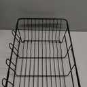 JASIWAY Dish Drying Rack in Sink, Over The Sink Colander Strainer Basket, Stainless Steel Strainer Basket with Expandable Rubber Grip Handles for Vegetables, Fruits, Home Kitchen Essentials, Black