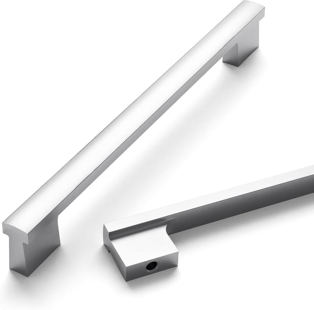 Asidrama 10 Pack 7.5 Inch(192mm) Polished Chrome Cabinet Pulls Kitchen Cabinet Handles Polished Chrome Cabinet Pulls Cabinet Hardware for Cupboard Drawer