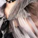 Halloween Costumes Cloak,Tulle Hooded Cape for Women and Dragon God Mask Cosplay Vampire Cape Witch Cloak Dark Gray