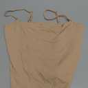 SUUKSESS Women Double Line Square Neck Tank Top Summer Y2K Going Out Basic Cami Shirt (Large, Nude)