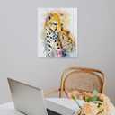 ANMOGID Wall Art Canvas Heartwarming Cheetah Family Watercolor Posters Modern Aesthetic Decor Prints for Bedroom Living Room Office with Premium Fade Resistant Canvas 11x14inch(28x35cm) (11L" x 14W")