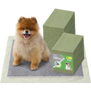 Bedsure Pee Pads for Dogs, 22" x 22" Puppy Pads 50 Count, Super Absorbent & Leak Proof, Small Dog Training Pads Quick Dry Disposable Pets Potty Pads Odor-Control Activated Carbon & ECO Green Material