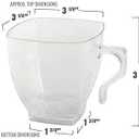 Elegant Clear Square Plastic Coffee Mugs (8 oz., Pack of 8) - Sturdy, Convenient & Stylish Drinkware - Perfect for Celebrations, Home Dining & Gatherings