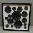 Deco 79 Paper Floral Cluster Shadow Box with Varying Shapes and Sizes, 20" x 2" x 20", White