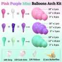 Pink Purple Mint Green Balloon Arch Kit Double Stuffed Pastel Balloons with Gold Butterflies for Baby Shower, Girl Birthday, Butterfly Theme, Baby in Bloom, Spring or Garden Party Decor