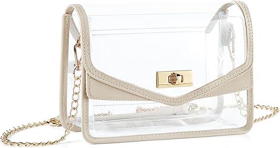 Missnine Clear Bag for Stadium Events Clear Crossbody Purse Stadium Approved Women Transparent Shoulder Bag for Concerts