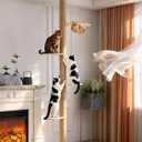 YOCAN Floor to Ceiling Cat Tree, Height Adjustable 90.5110" Tall Cat Tower, Tension Mounted Vertical Cat Climbing Pole for Indoor Cats, Heavy-Duty Space-Saving Cat Furniture