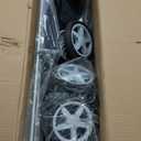 Double Pet Stroller, Foldable Stroller for 2 Dogs & Cats, Two-Seater Carrier Twin Dog Walk Jogger Travel Pet Carriage Cart with Storage, Black