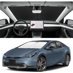 Custom Fit Windshield Sun Shade for Toyota Prius 2023-2026 (Not for Prius C/V), Blocks UV & Heat, Front Window Sunshade Accessories, Easy Fold & Store Keep Your Car Cooler