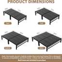 Foldable Box Spring, Bunkie Board Queen Size 60"x80", 10MM Bed Support Board, Anti-Sag Mattress Support for Slatted Bed Frame, Bunk Bed & Platform Bed