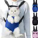 Pet Carrier Backpack, Adjustable Neck Circumference and Front Carriers, Widened Shoulder Strap, Adapt to Different Body Types and Carrying Needs, Suitable for pet to Travel with (Blue, Large（Fit:10-18lb）)