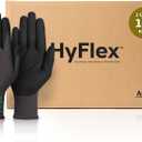 Ansell HyFlex Multi-Purpose Touchscreen Work Gloves with Aerofit Precision Comfort Technology (Size 7 (S), Dark Grey, 144 Pairs)