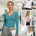 Neer 3 Pack Women Long Sleeve Underscrubs Shirt V Neck Slim Fitted Scrub Undershirts Comfort Nurse Fall Layering Tees Tops (L)