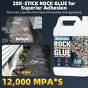 Rock Glue for Landscaping 2 Gallon Mulch Hold with Grip Max, Strong Adhesion& Max Coverage Gravel Binder for Rocks, Gravel & Pine Straw, Covers Up to 3X Area, Fast-Drying & Weather-Resistant