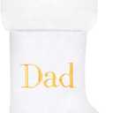 2 x Eoocan 20 Inches Monogram Christmas Stockings White Velvet with White Super Soft Plush Cuff Embroidered Xmas Stockings Classic Personalized Stocking Decorations for Family Holiday Season Decor(Dad)