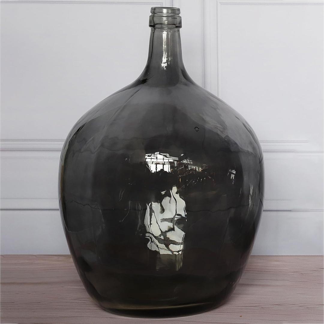 21" Extra Large Floor Glass Vase for Tall Pampas Grass - Table Home Decor, Black Glass Vase Balloon Jug Tall Floor Vases for Centerpieces Home Decor