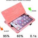 Glitter Case for iPad 10.2 inch(9th/8th/7th Generation,2021/2020/2019),Slim Sparkly Bling Bifold Stand with Pencil Holder,Smart Flip Tablet Case Cover with Auto Sleep/Wake,Pink