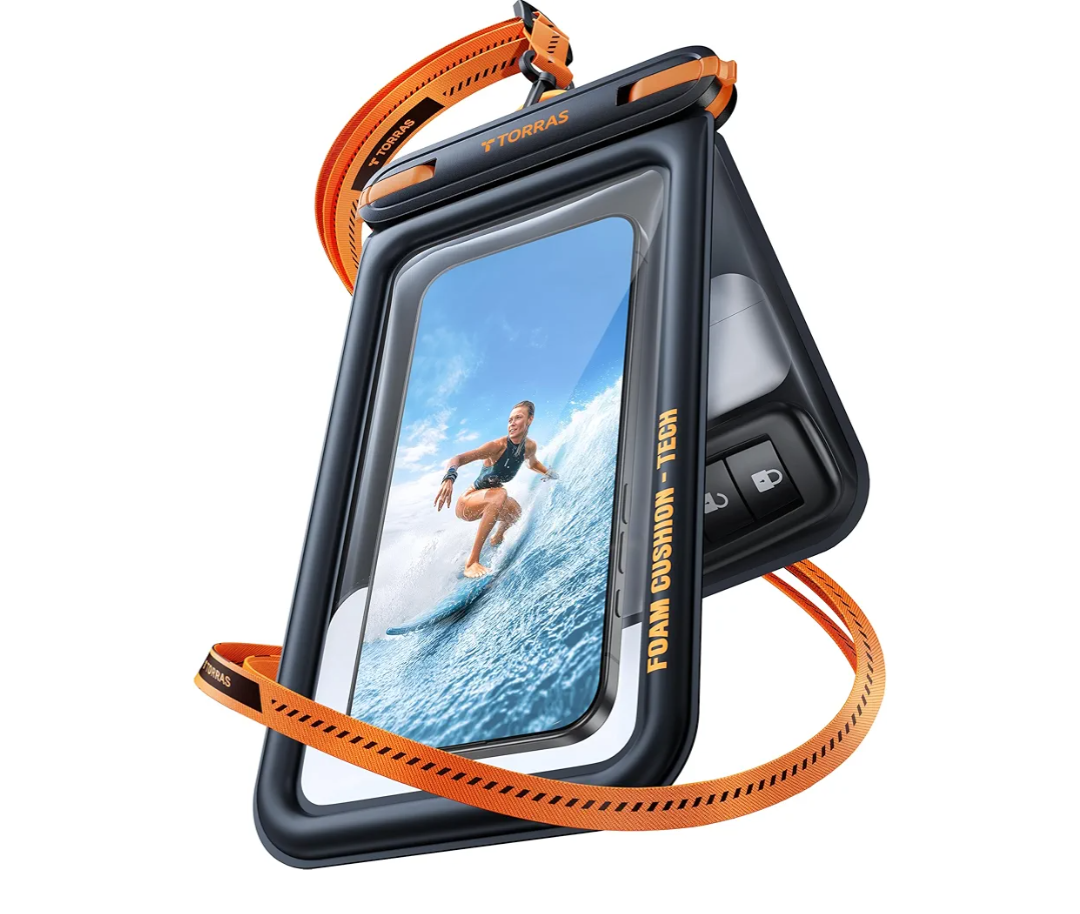 TORRAS IP68 Waterproof Phone Pouch Double Space, Floating Waterproof Phone Case with Lanyard for iPhone 17 Pro Max 16 15 14 S26 S25, Phone Dry Bag Vacation Cruise Ship Travel Essentials 7.0'', Black