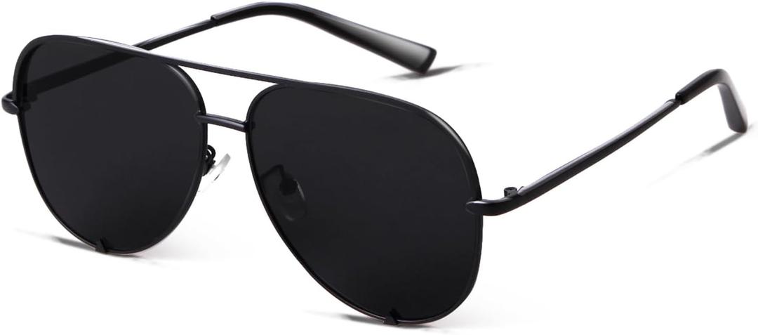 SORVINO Oversized Aviator Sunglasses for Women Men Trendy Retro Bulk Shade Black Faded Sun Glasses Classic UV Protection (Black)