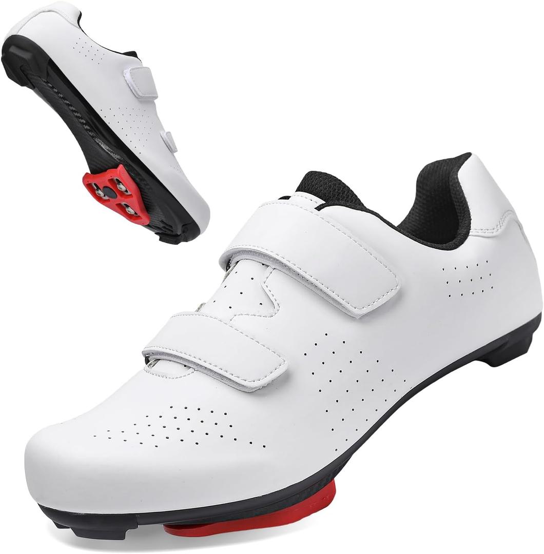 Women & Men Cycling Shoes Compatible with Peloton Bike Indoor Road Riding Biking Bike Shoes with Delta Cleats Included, 11 Women/9 Men, 2600-white1