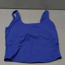 LASLULU Womens Sport Bras Long Line Workout Yoga Gym Athletic Tops Clothes Shirts Camisole Padded Crop Tank Tops (Small, Royal Blue)