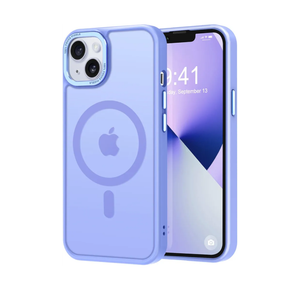 Thomo Strong Magnetic for iPhone 13 Case & iPhone 14 Case [Compatible with Magsafe] Translucent Matte Slim Shockproof Women Girl Anti-Fingerprint Protective Case for iPhone 14/13 6.1", Light Purple, Pack of 2