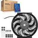 KAX 14 inch Universal Slim Fan Push Pull Electric Radiator Fan, 12V Radiator Fan Replacement 80W