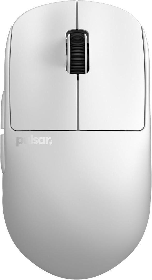 Pulsar Gaming Gears X2H Wireless Gaming Mouse, Ultra Lightweight 1.90 oz (54 g), Symmetrical, Optical Switch, 2.4 Ghz 1 ms, 26000 DPI, PAW3395 Sensor (Medium, Wireless, White)