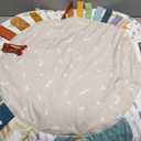 Blissful Diary Baby Play Gym & Activity Mat, 5 Developmental Zones Wooden Tummy Time Mat with 5 Detachable Sensory Toys for Motor Skills & Sensory Development, Baby Essentials Shower Gift (Gray Round)