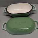 VORRINGARD Enameled Cast Iron Sourdough Bread Oven, Dutch Oven, Loaf Cast Iron Bread Pan for Homemade Bread Baking, Meatloaf Pan with Lid, 5QT, Green