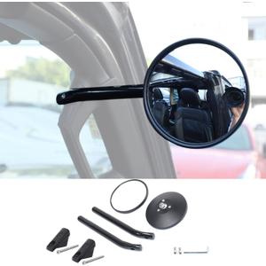YOCTM for Jeep Wrangler Mirror Replacement Doors Off Less Mirrors Fits JL JLU Unlimited Rubicon Sahara X Off Road Sport Gladiator JT 2018-2024 A-Pillar Grab Handle Rear View Mirrors