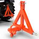 3 Point Hitch 2" Receiver with Towing Ball Hitch and Hook Heavy Duty Tractor Drawbar for Category 1 Tractor, Compatible with BX, Kubota, John Deere, NorTrac, Kioti, Yanmar