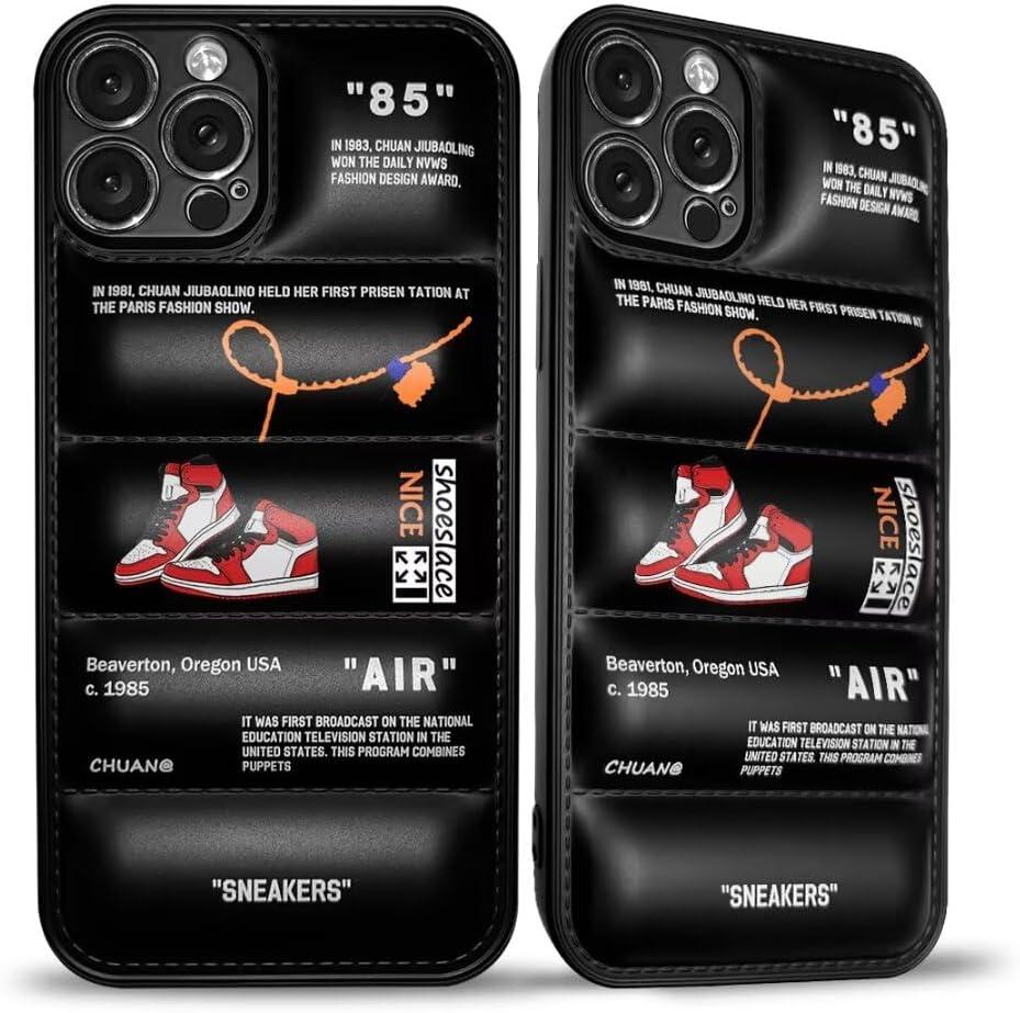 Cool Aesthetic Phone Case for iPhone 16 Case for Boys Men Drop-Resistant Lens Protection Red Basketball Sneaker Street Design Shockproof Designer Cases Compatible with iPhone 16 Case Black