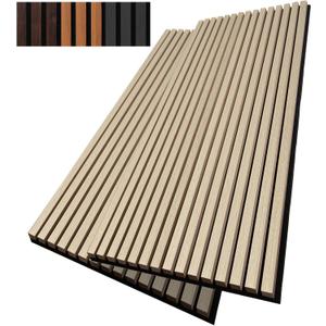 Wood Slat Wall Panel, 48'' x 24'' Wood Panels for Wall, 3D Soundproof Wall Panels, Large Acoustic Panels for Interior Ceiling and Wall Decor Noise Reduction, 2 Pack, Oak