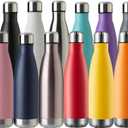 17oz Sport Water Bottle Vacuum Insulated Stainless Steel Sport Water Bottle Leak-Proof Double Wall Cola Shape Water Bottle,Keep Drinks Hot & Cold (Colorful，12 Pack)