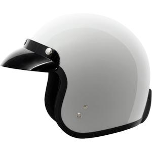 VCAN V85C 3/4 Open Face Motorcycle Helmet DOT Approved (Medium, Gloss White)