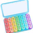 Daviky Pill Organizer, Daily Pill Box 7 Day, Weekly Pill Organizer 4 Times a Day, Large Travel Pill Case with 28 Compartment to Hold Medicine, Vitamin and Supplement (Blue)