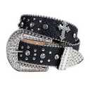 Studded Rhinestone Belts Men Women Fashionable Sparkly Diamond Belt Shiny Crystals Inlaid Design Leather Belt Christmas Gift