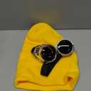 Vintage Steampunk Goggles Halloween Cosplay Punk Sunglasses Yellow Beani Cuffed Caps for Men Women Halloween Party